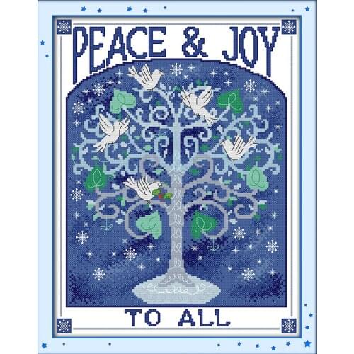Wishing tree cross stitch kit cartoon Aida count 14ct 11ct 100% printed embroidery DIY handmade needlework wall home decor