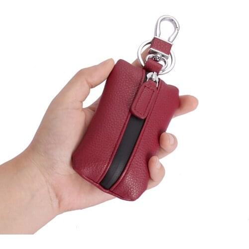 2020 New Genuine Leather Key Holder Car Men Key Organizer Housekeeper Women Covers Zipper Case Bag Pouch Purse Male Key Wallet