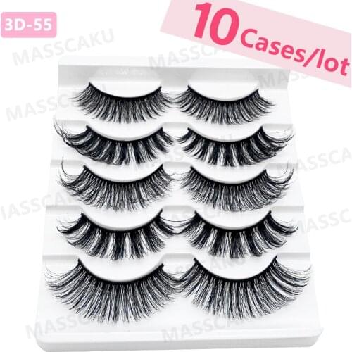 NEW 5 pairs fluffy faux mink natural long false eyelash extension handmade volume 3d lashes makeup faux cils cilios