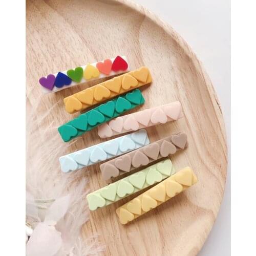 New Korean Retro Ins Star Hairpin Children Cute Bang Clip Headdress Japanese Acrylic Solid Color Hairpin Side Clip
