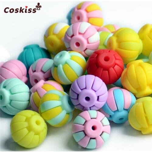 50pcs New Product Half Lantern Beads Made From Food Grade Silicone With Baby Teether Bracelet/necklace DIY Fashion Pendant