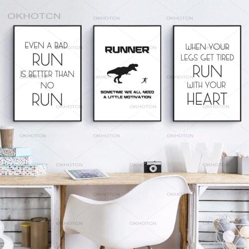 Runner Gift Running Quotes Posters Prints Fitness Motivational Modern Pictures Canvas Painting Nordic Poster Home Wall Art Decor