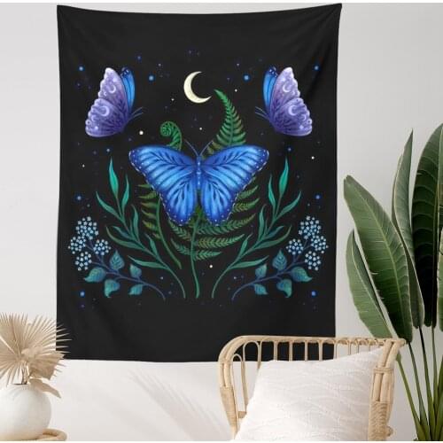 Psychedelic Butterfly Tapestry Wall Hanging Flower Background Cloth Wall Decoration Cloth Tapestry Tarot Boho Home Decor