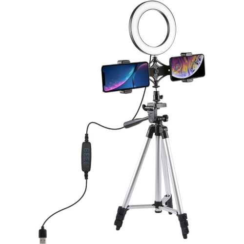 PULUZ Photography 6.3 Inch LED Video Ring Light+Mini Tripod Stand 3 Lighting Models for Youtube Network Broadcast Selfie Makeup