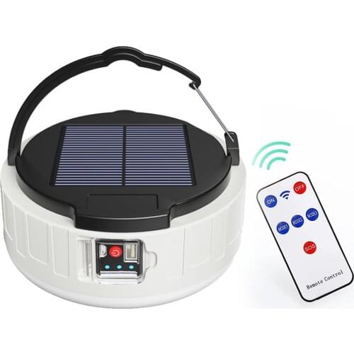 LED Solar USB Charging Bulb Solar Lamp Remote Control Mobile Power Hang Night Market Light Outdoor Camping Emergency Waterproof