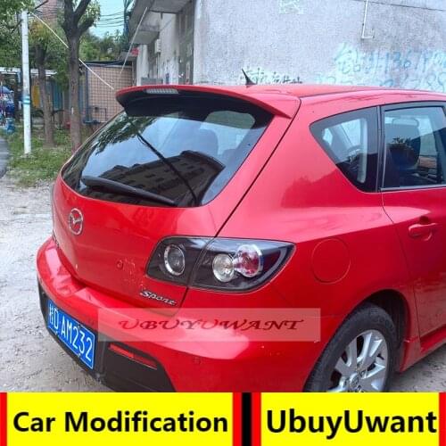 UBUYUWANT For Mazda3 HATCBACK 2007-2013 Car Tail Wing Decoration ABS BLACK Rear Trunk Spoiler Car Styling For Mazda 3