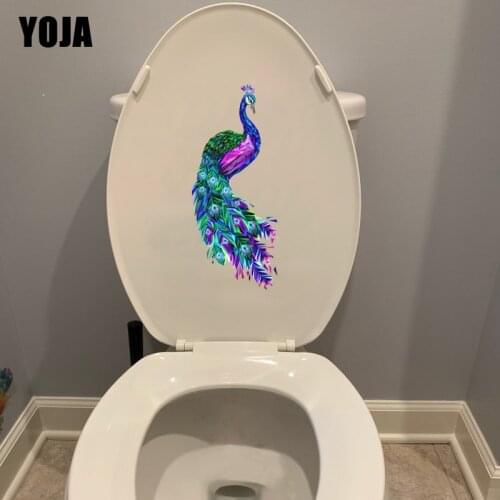 YOJA 10×23.6CM Artistic Peacock Classical Wall Stickers Mural Personality Bathroom Toilet Decoration T1-3227