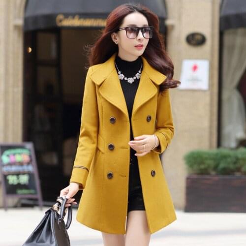 Most Trendy Women Clothing 2019 New Fashion Autumn Winter Medium Length Woolen Coat Women Coat Slim Was Thin Casual Jacket