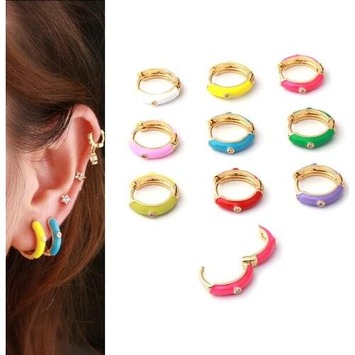 1PCS Colorful Ear Piercing Jewelry CZ Zircon Helix Cartilage Earring Rook Hoop Snug Body Piercing Ring