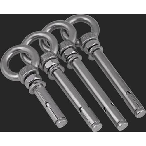 1Pcs M6 M8 304 Stainless steel Swell Screw Belt loop hook up Lengthen universal Ring Swells bolt Length 50mm-150mm