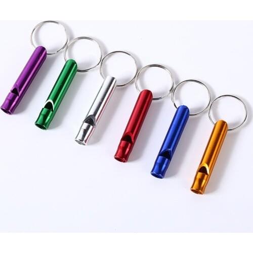 1 Survival whistle metal key chain car key chain multi function small aluminum alloy outdoor camping hunting tool Mini whistle