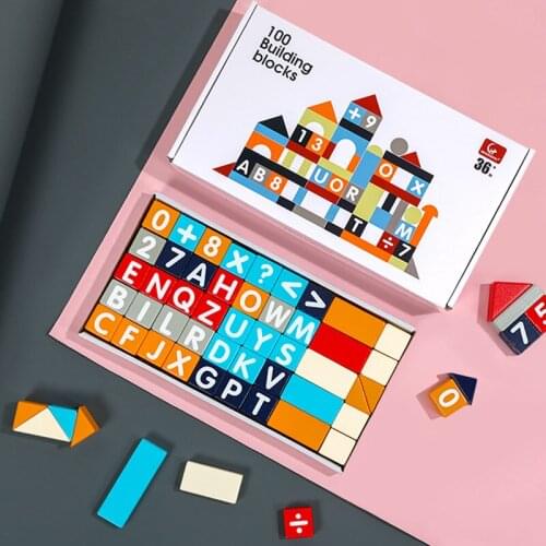 100PCS Puzzle Digital Wooden Toys Early Learning Jigsaw Letter Alphabet Number Puzzle Learning Educational Baby Toys Gifts