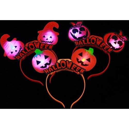 100pcs Led light up Halloween headband luminous Glowing party supplies Party led accessories for children Adult Kid Man Women