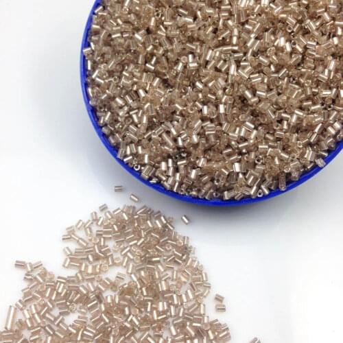 16g 1000pcs 2*3mm Light Brown Silver Lined Tube Loose Spacer Beads Cezch Glass Seed Beads Handmade Jewelry Make DIY Garment Bead