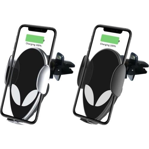 2 In 1 Function Wireless Charger Automatic Clamping Smart Induction QI Car Wireless Charger Stand 10W Quick Charge