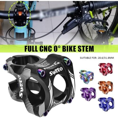 31.8mm MTB Stem Full CNC Machined Aluminum Alloy Bicycle Stem Ultralight 0 Degree Rise DH AM Enduro 28.6mm Mountain Bike