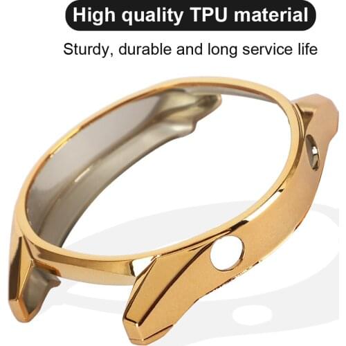 REXLIS 4PCS TPU Fashionable Watch Protect Case Cover Unique Exquisite Protective Shell for Huawei(Plating Gold )