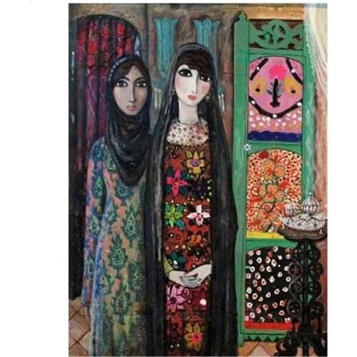 Full Square Round Drill Diamond painting Sale Stone 5D Embroidery Wedding decorations Arab Sisters Pictures By NumbersZP-2777