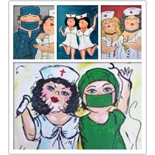 Diamond painting rhinestone goodness doctor guard cross stitch rhinestone mosaic fat nurse woman 5d diamond embroidery kit