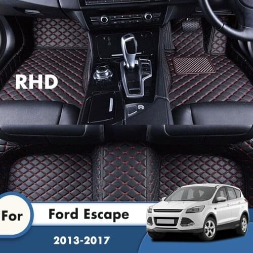 RHD Carpets Rugs For Ford Escape 2017 2016 2015 2014 2013 Car Floor Mats Leather Waterproof Custom Auto Interior Accessories
