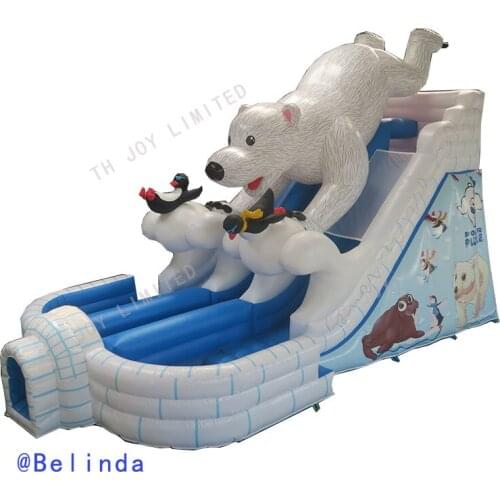 Free Sea Shipping, 11x6.3x6m Polar Plunge Inflatable Water Slide Giant Polar Bear Pool Slide