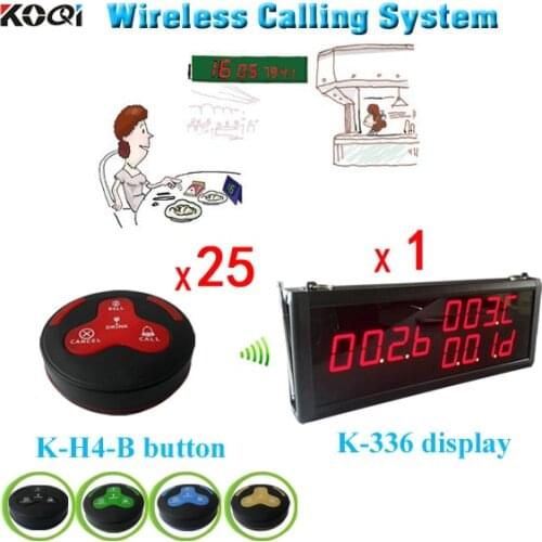 Free Shipping Customer Call Bell System One Screen With 25 Call Buttons Show 3 Groups Calling Number One Time