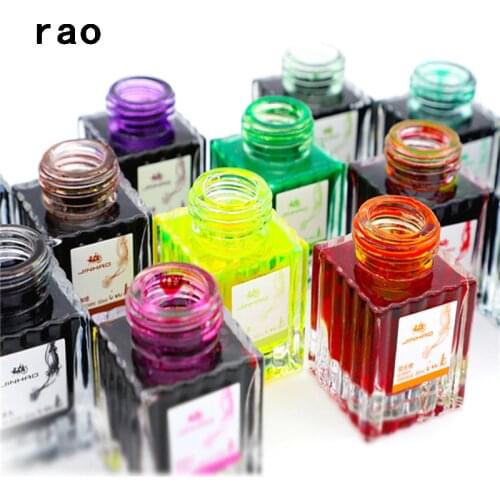 High quality Jinhao 30ml Various colors Glass bottled ink fountain Pen Ink refill cartridge school office supplies