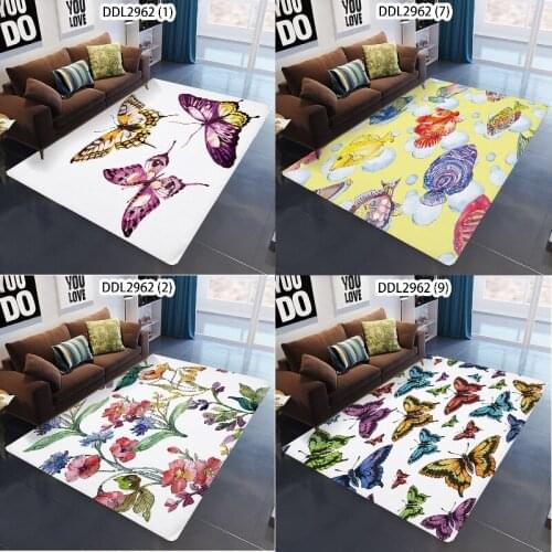 Flowers leaves and butterflies anime rug area rug for living room rugs living room rugs for bedroom bedroom decoration carpets