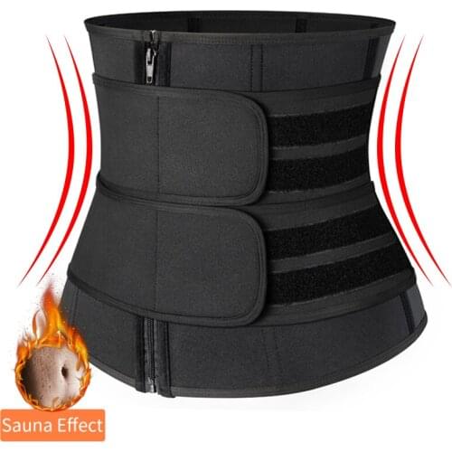 Slimming Women Waist Trainer Neoprene Belt Sauna Sweat Body Shaper Tummy Control Slimmer S-5XL (Three Velcro)