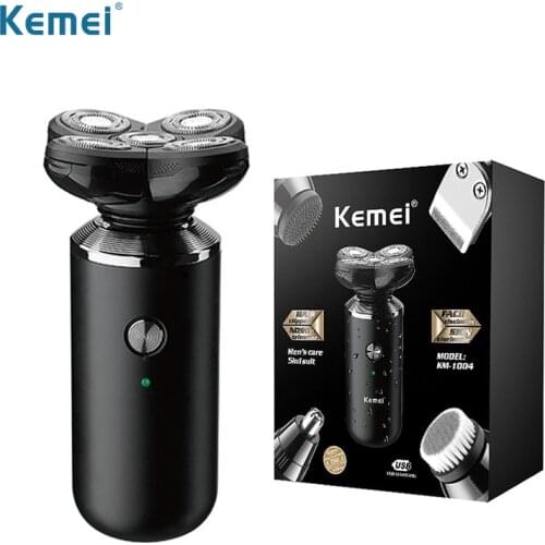 Kemei 5 In1 Electric Shaver Men Beard Face Trimmer Nose Temple Mini Portable Skull Hair Cut Device Waterproof USB Charge Machine