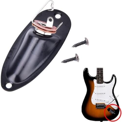 IRIN Boat Input Output Jack Plate Socket With Screws Pickup For Strat Guitar Black guitar socket Electric Guitar Accessories