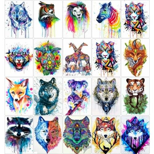 AZQSD Painting By Number Koala Wolf Lion Acrylic Paint HandPainted On Canvas Oil Painting Animal Wall Decorations Living Room