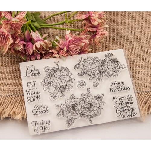 KLJUYP Flowers Clear Stamps Scrapbook Paper Craft Clear stamp scrapbooking 04256