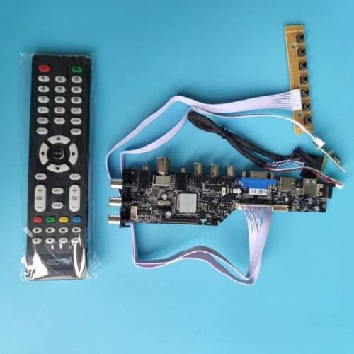 Kit For HSD101PFW2 1024x600 HDMI DVB-T DVB-T2 monitor remote driver digital controller board LED USB VGA AV TV Display panel