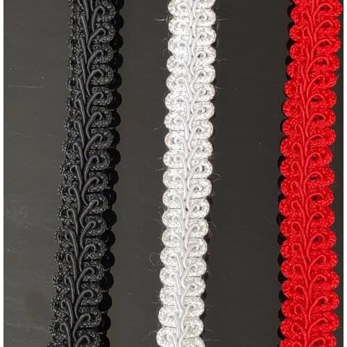 Red 3 Color Herringbone Lace Trim Centipede Edge Lace Fabric 12mm Wide Sew Webbing Ribbon