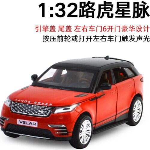 1:32 high simulation Range Rover Velar alloy sound and light pull back can open the door childrens gift toy car model