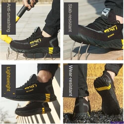 Men Safety Shoes Boots Breathable Work Shoes Indestructible Safety Sneakers New Design Plus Size Non-slip Big Size 48