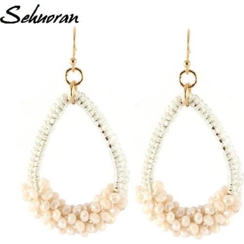 2017New Arrived hot sale earrings of crystal weave big drop earrings for woman oorbellen long earrings pendientes mujer modea