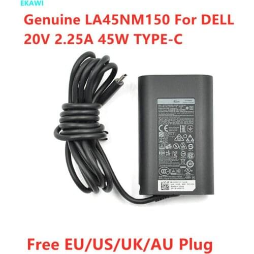 Genuine LA45NM150 45W 20V 2.25A TYPE-C DA45NM150 AC Adapter For DELL LATITUDE 7275 VENUE 8 PRO 5855 Laptop Power Supply Charger