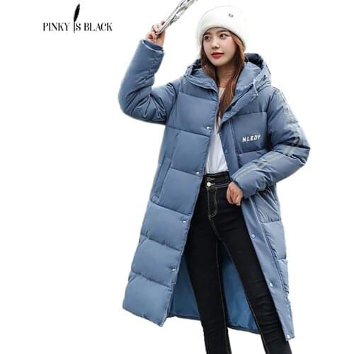PinkyIsBlack Winter Coat Women Fashion Lovers Solid Winter Jacket Women Cotton Padded Parka Long Outwear Hooded Female Jacket