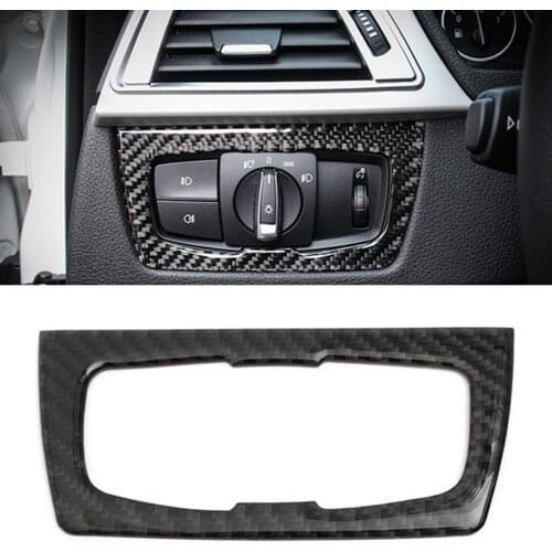 Suitable for BMW 3 Series 4 Series modified carbon fiber headlight switch decorative frame panel