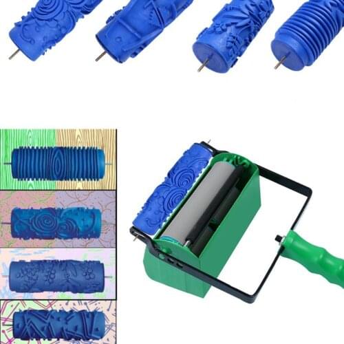 DIY Rubber Roller Embossed Paint Roller Sleeve Wall Decoration Painting Tool Texture Stencil Brush