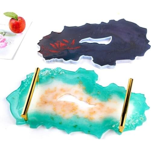 Silicone Irregular Cup Mat Coaster Mould Plate Tray Making DIY Craft Epoxy Mold Durable Reusable Non-Stick DIY Plate Craft Mold