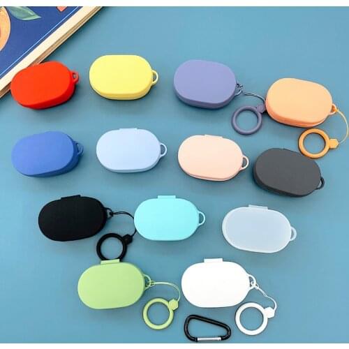 Cute Silicone Earphone Case With Hook for Xiaomi Redmi AirDots 2 Headphones Cover Bluetooth Wireless Earphone Charging Box