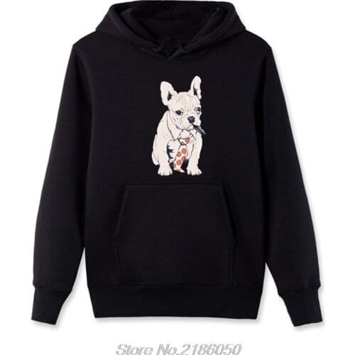 French Bulldog Boss Print Hoodies Casual Tops Funny Cool Dog Design Men Fleece Sweatshirts Hooded Streetwear