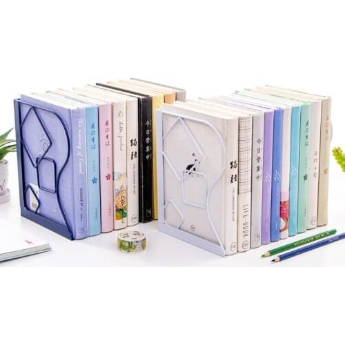 Retractable Book Support Stand Telescopic Metal Bookends Shelf Bookrack Organizer Home School Office Supplies LX0B
