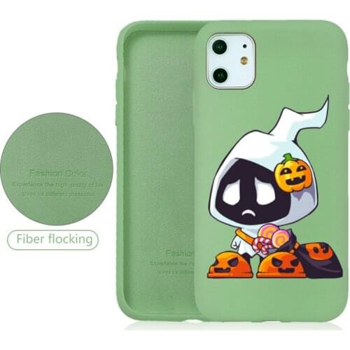 Funny Halloween For iPhone 11 For iPhone XR For iPhone 8P Liquid Silicone Case Soft TPU Covers Funda For Phone Coque Accessories