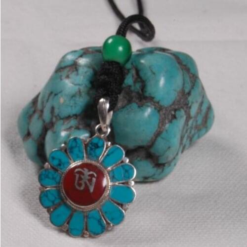 Handmade Nepalese 925 Silver OM Pendant Necklace Sterling Silver OM Pendant Necklace Bohemia Necklace