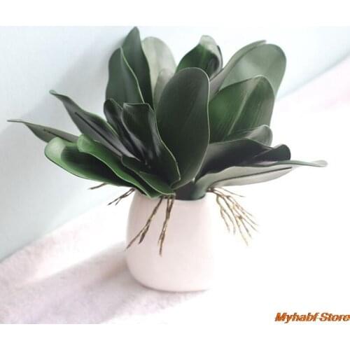 1pc Artificial Green Butterfly Orchid Leaf Plastic Simulation Flower Leaf Plant for DIY Home Decor Wedding Party Festival Decor