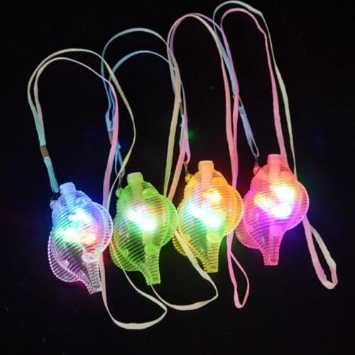 Conch Sea Snail Glow Whistles Bulk Party Supplies LED Light Up Whistles with Lanyard Necklace Glow in The Dark 10 Pack